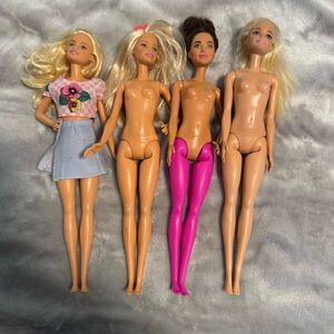 Lot Of 4 Barbie Dolls Vntg 2015 Era Nude & Dressed Fashionista & Playline Mattel